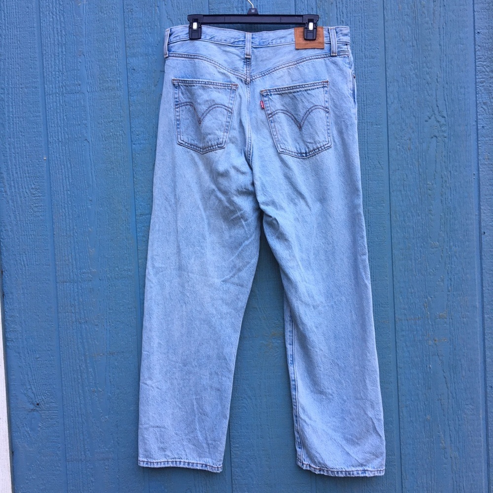 Levi's Ribcage Straight Ankle Blue Jeans Denim 32 Button Fly Pants - Picture 3 of 5